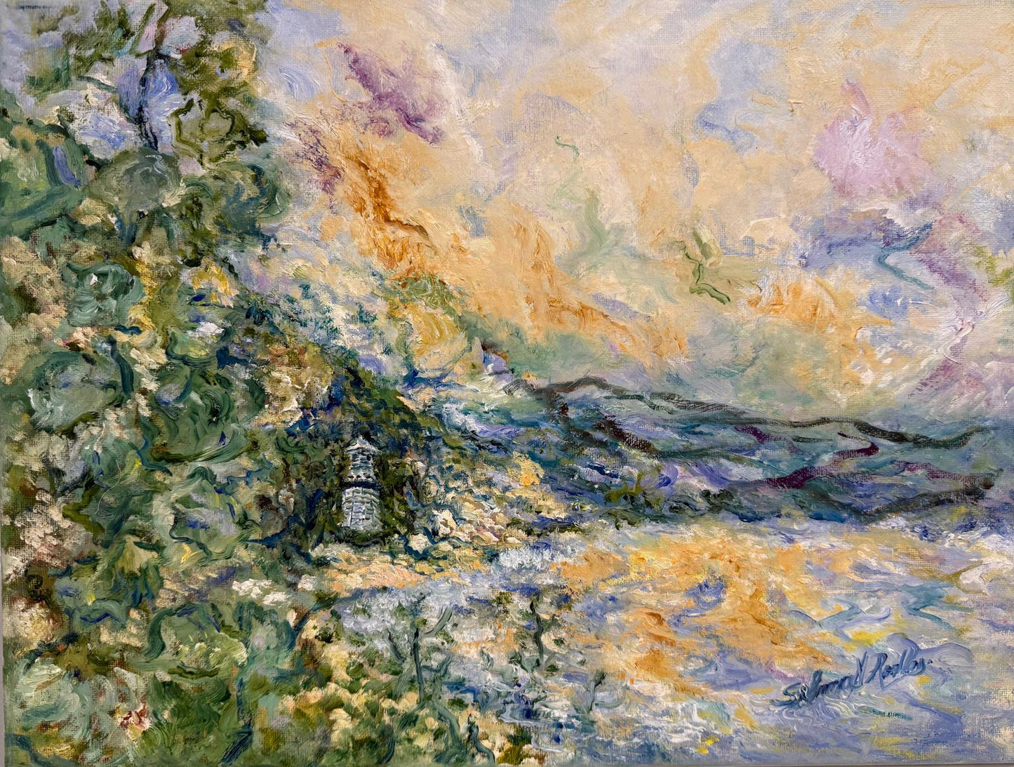 Lake Lighthouse| Oil painting.