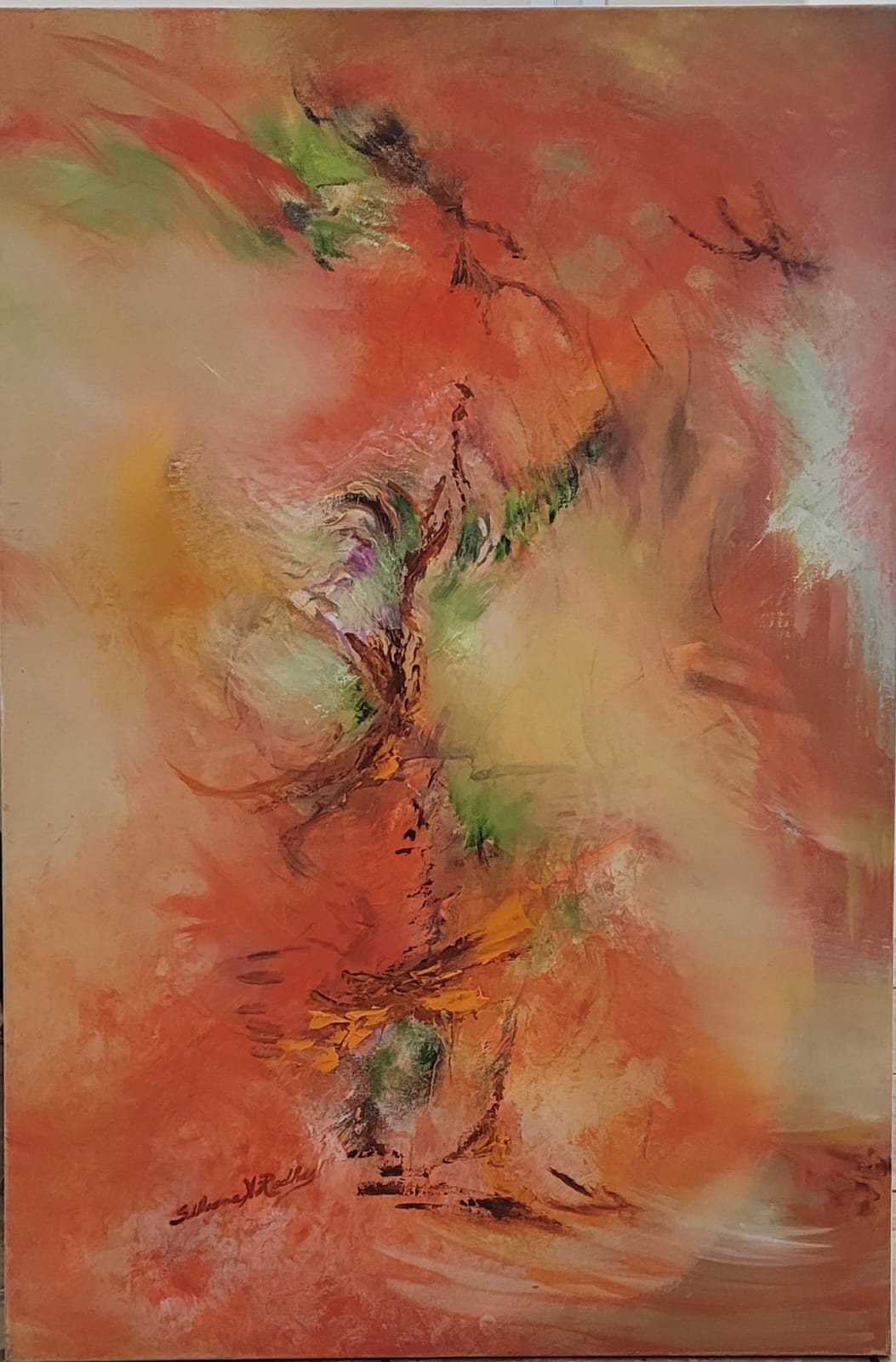 Orange Landscape #1 | Oil Painting.