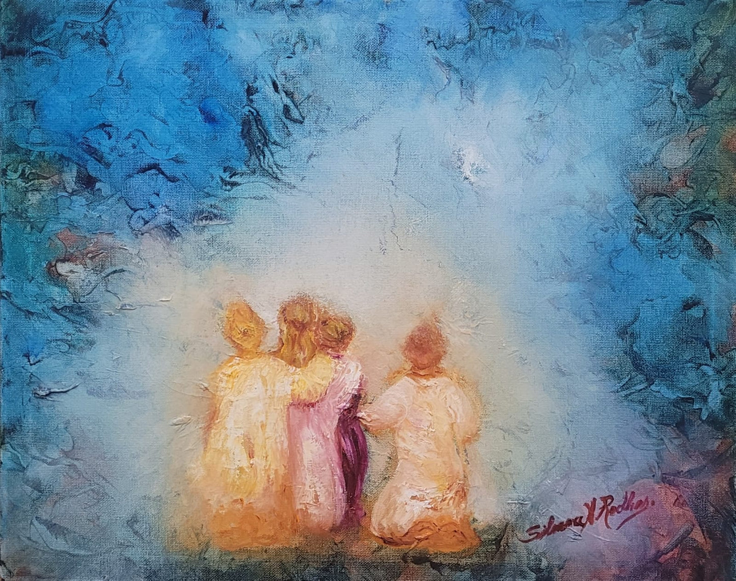 Women Ministered by Angels | Oil painting.